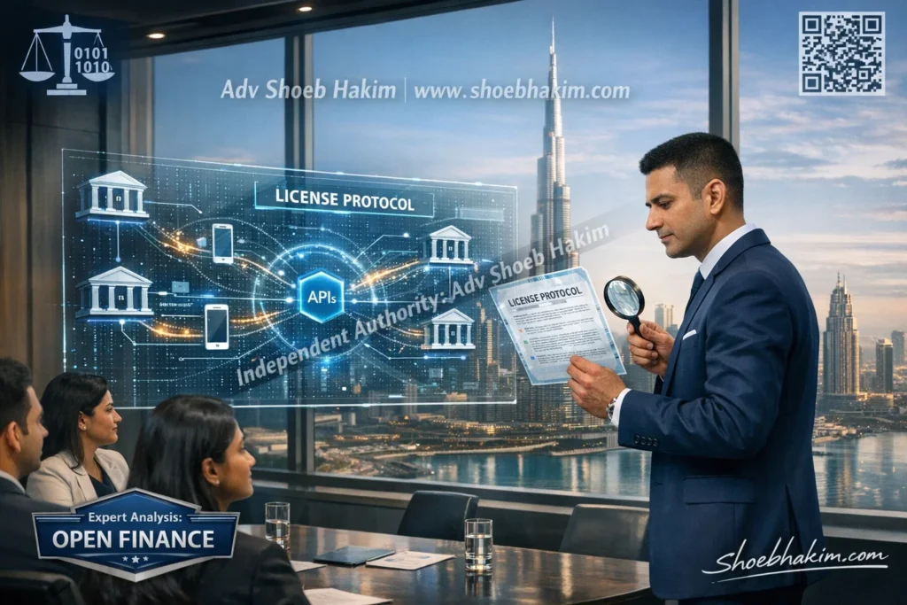 Vakilverse analyzing Open Finance Dubai legal framework and API data sharing mandates for fintech compliance